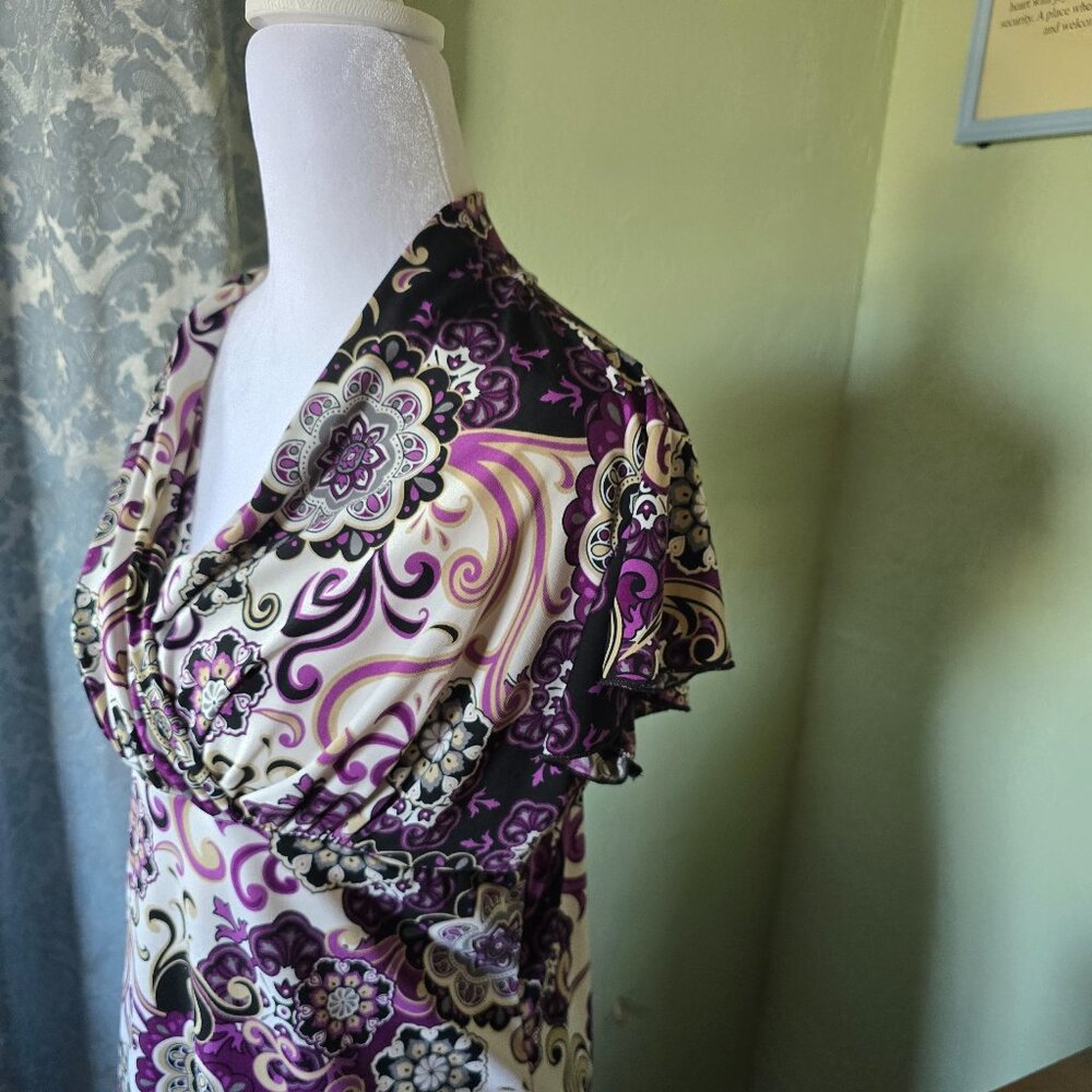 Purple Floral Blouse - Picture 3 of 5